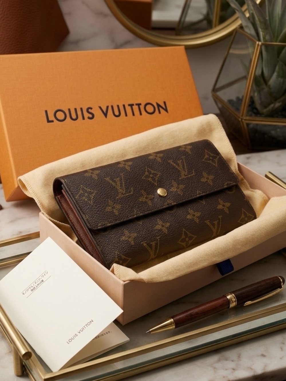 Authentic Louis Vuitton Monogram Long Trifold Wallet – Full Set (Box/Dust Bag) - Picture 1 of 9